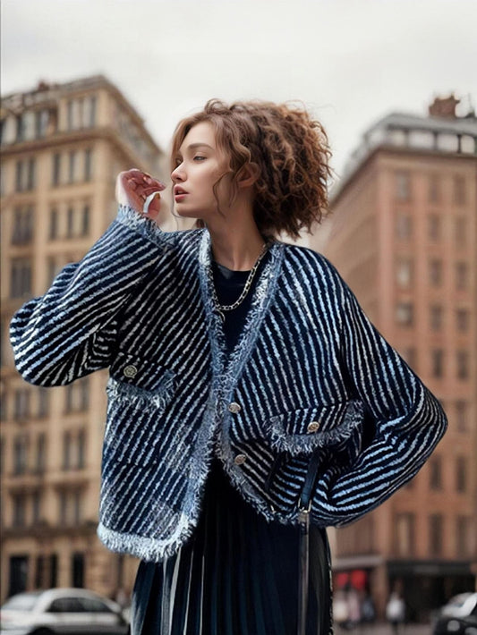 Damen Cocoon-Strickjacke mit Knopfdetails und feinem Strukturmuster Stalluxe