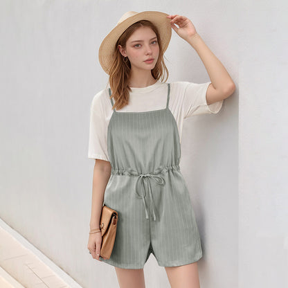 Damen Jumpsuit mit schicker Streifenoptik und verstellbarem Taillenzug Stalluxe