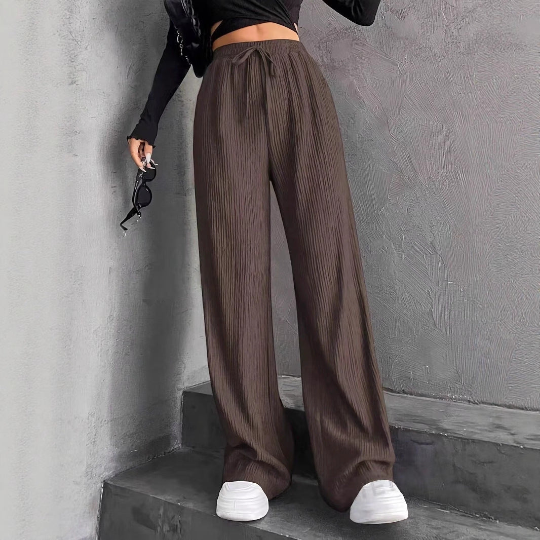 Damen Weit geschnittene Plissee-Hose mit elastischem Bund und praktischen Taschen Stalluxe