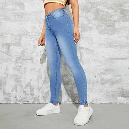 Damen Skinny Jeans mit hoher Taille und figurbetontem Schnitt Stalluxe