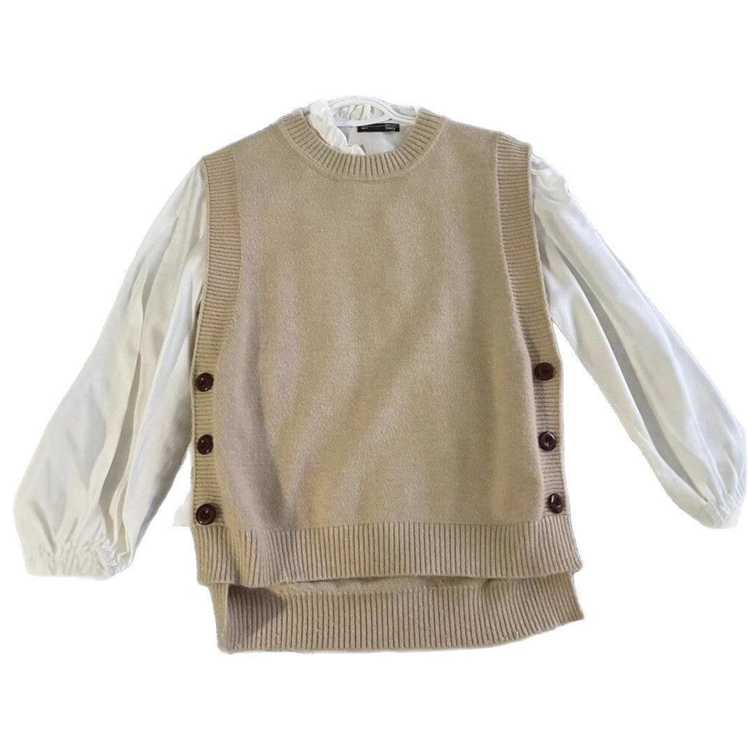 Damen Strickbluse mit Knopfdetails und modernem Schnitt Stalluxe