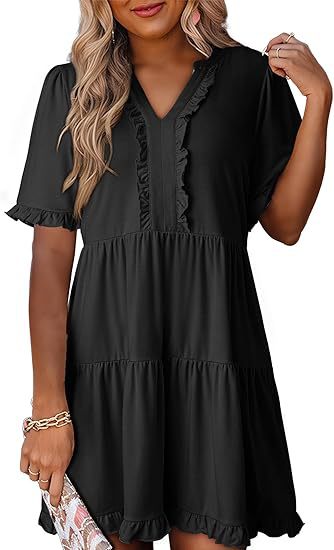 Damen Freizeitkleid mit Rüschendetails Stalluxe