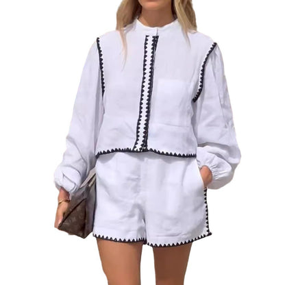 Damen Sommerliches Set mit modischem Kurzarm-Oberteil und lässigen Shorts Stalluxe