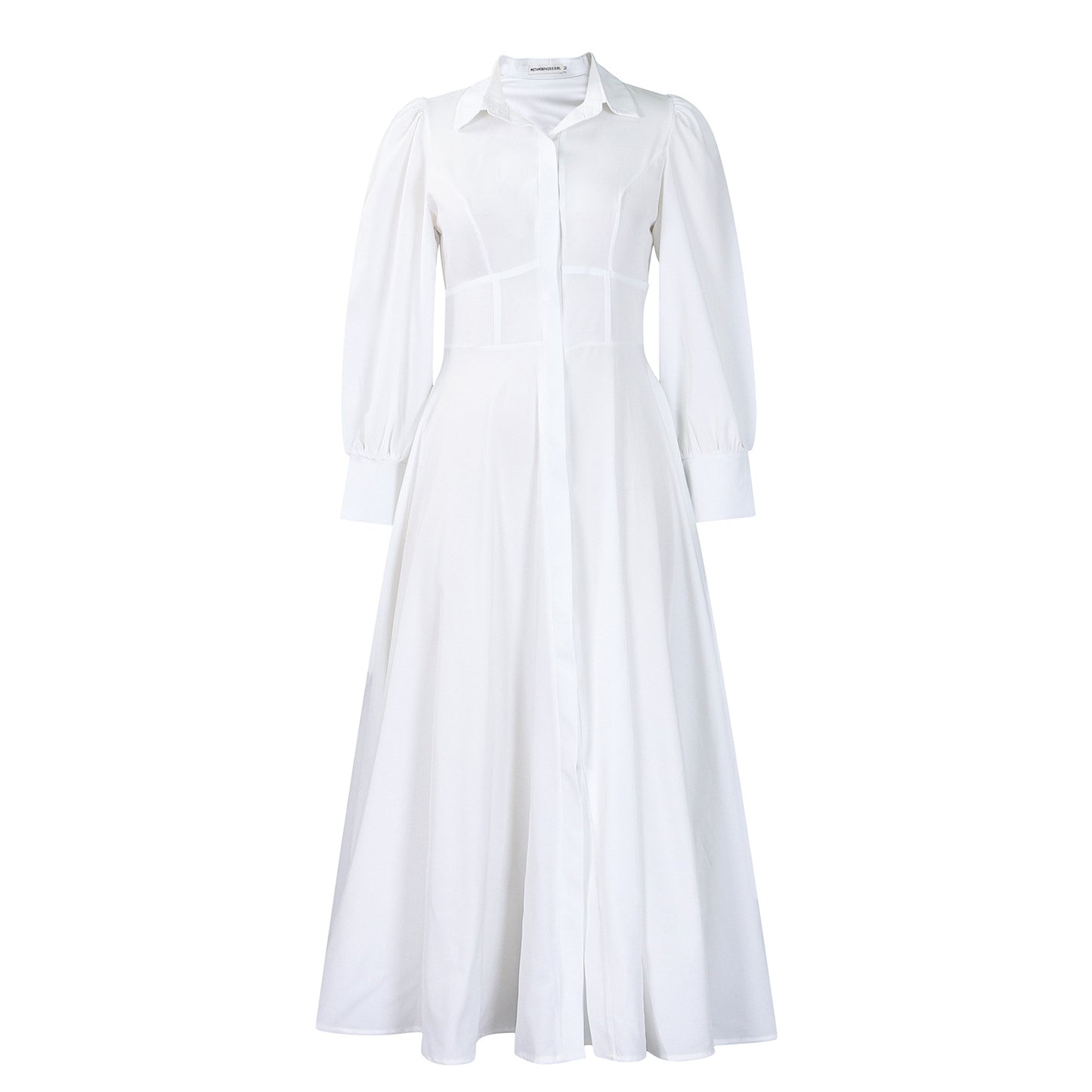 Damen Maxikleid mit eleganten Knopfdetails und weit ausgestellt Rock Stalluxe