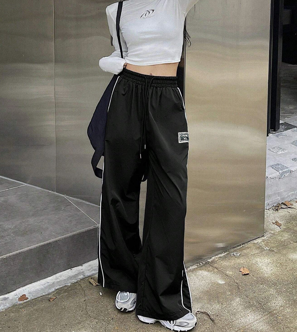 Damen Weiter Sporthose mit seitlichen Reisverschlusstaschen und elastischem Bund Stalluxe