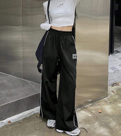 Damen Weiter Sporthose mit seitlichen Reisverschlusstaschen und elastischem Bund Stalluxe