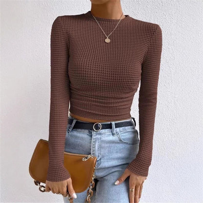 Damen Langarm Shirt aus strukturiertem Waffelstoff Stalluxe