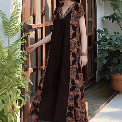 Damen Maxikleid mit aufwendigen Stickdetails und fließendem Schnitt Stalluxe