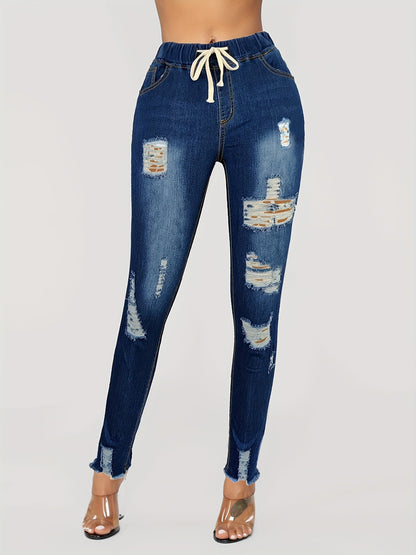 Damen Jeansleggings mit lässigem Schnitt und modischen Destroyed-Details Stalluxe