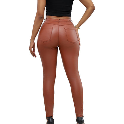 Damen Skinny-Lederhose mit hohem Bund und elegantem Schnitt Stalluxe