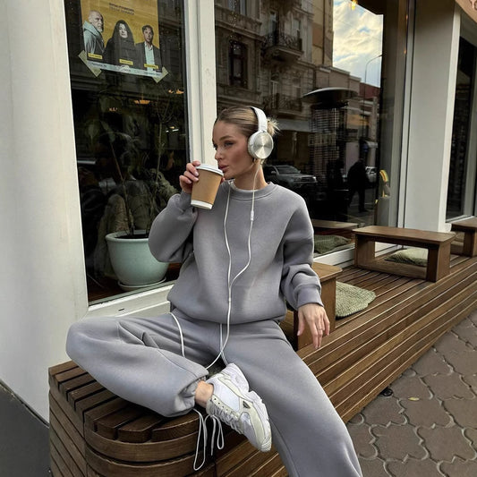 Damen lässiger Sweater und weite Hose Set Stalluxe
