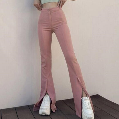 Damen Flared Leggings mit seitlichem Schlitz Stalluxe
