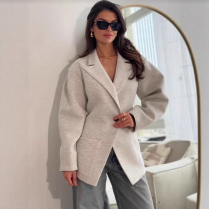Damen Oversize Blazerjacke mit elegantem Schnitt und voluminösen Ärmeln Stalluxe
