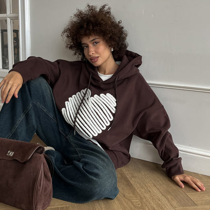 Damen Kapuzenpullover mit kreativem Herzdesign und lässigem Schnitt Stalluxe