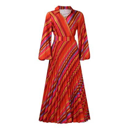 Damen Maxikleid mit plissiertem Design und schickem Hemdkragen Stalluxe