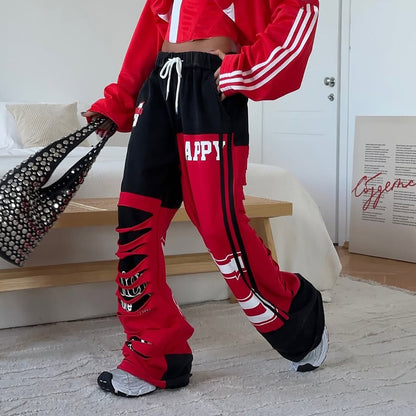 Damen Sportliche Baggy-Hose mit kreativen Cut-Outs und lässigem Stil Stalluxe