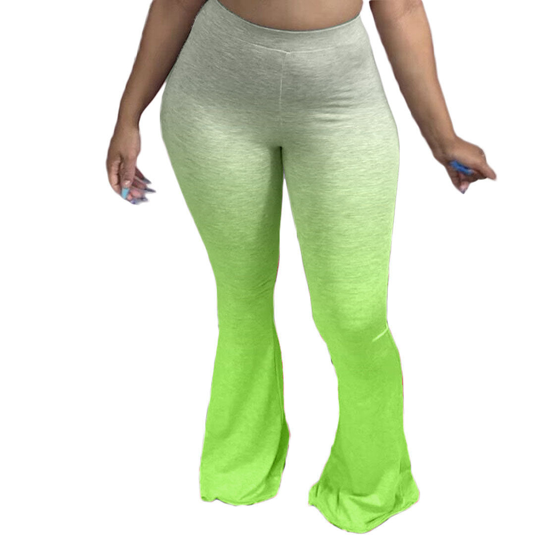 Damen Sportliche Flared Leggings mit Farbverlauf Stalluxe