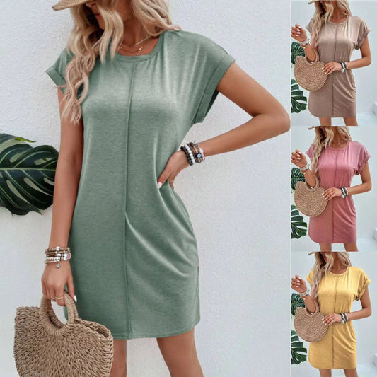 Damen lässiges Kurzarm-Kleid Stalluxe