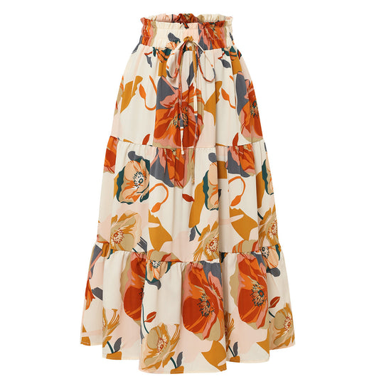 Damen Midirock mit floralem Design Stalluxe