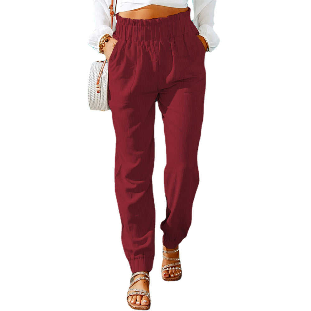 Damen Bequeme und elegante Sommerhose mit elastischem Bund und praktischen Taschen Stalluxe