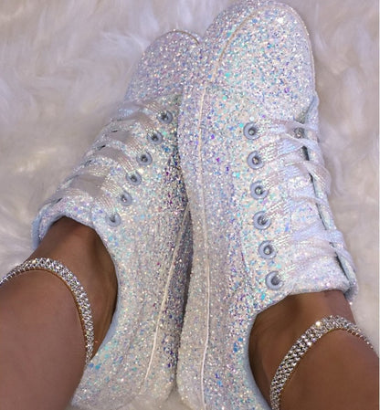 Damen Glitzernde Sneaker mit atmungsaktiver Sohle und zusätzlichem Komfort Stalluxe