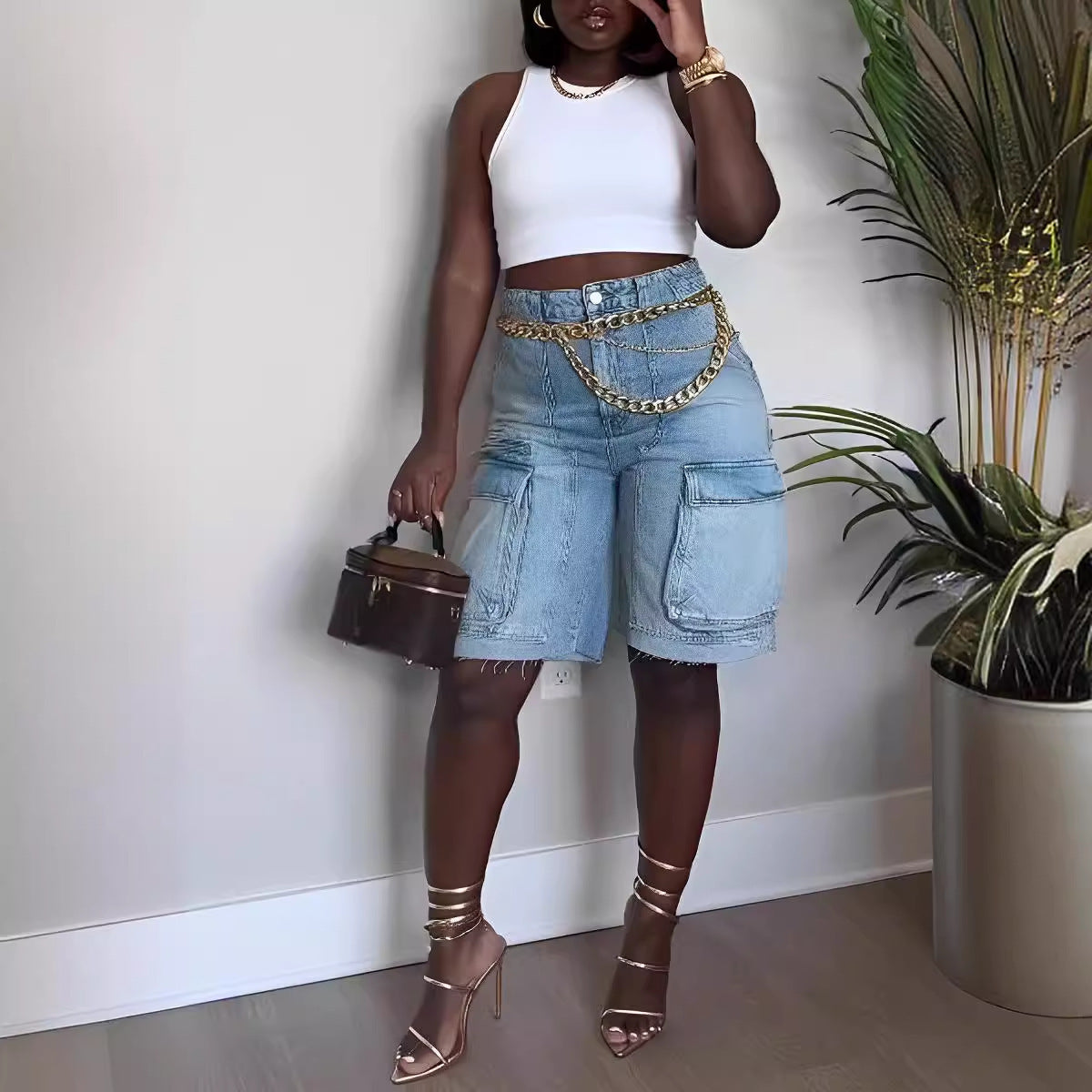 Damen Cargo-Shorts im modernen Schnitt mit praktischen Taschen Stalluxe