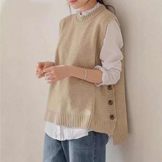 Damen Strickbluse mit Knopfdetails und modernem Schnitt Stalluxe