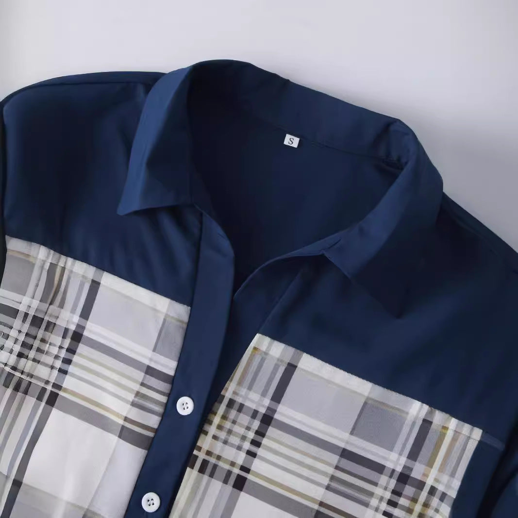 Damen Bluse mit modischem Karomuster und eleganter Knopfleiste Stalluxe