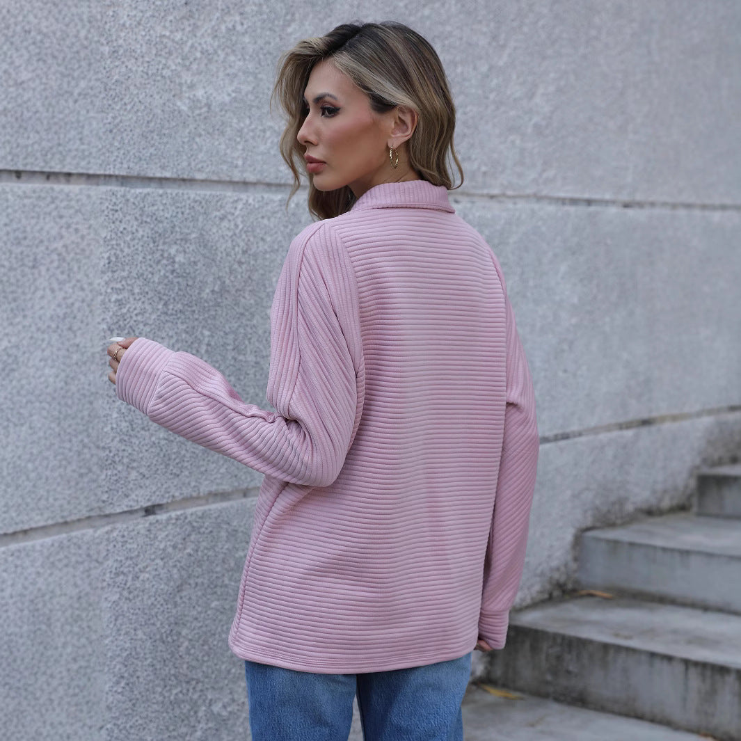 Damen Pullover mit hohem Kragen und strukturiertem Rippdesign Stalluxe