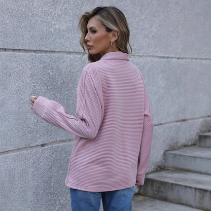 Damen Pullover mit hohem Kragen und strukturiertem Rippdesign Stalluxe