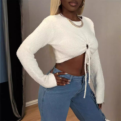 Damen Crop-Top mit Kordelzug und raffiniertem Schnitt Stalluxe