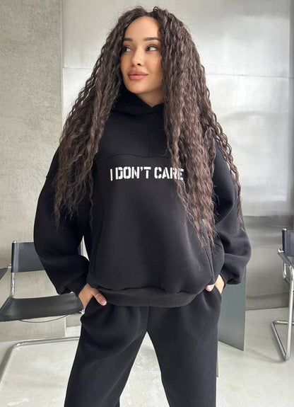 Damen Oversized Sweatshirt mit prägnantem Schriftzug Stalluxe Schwarz