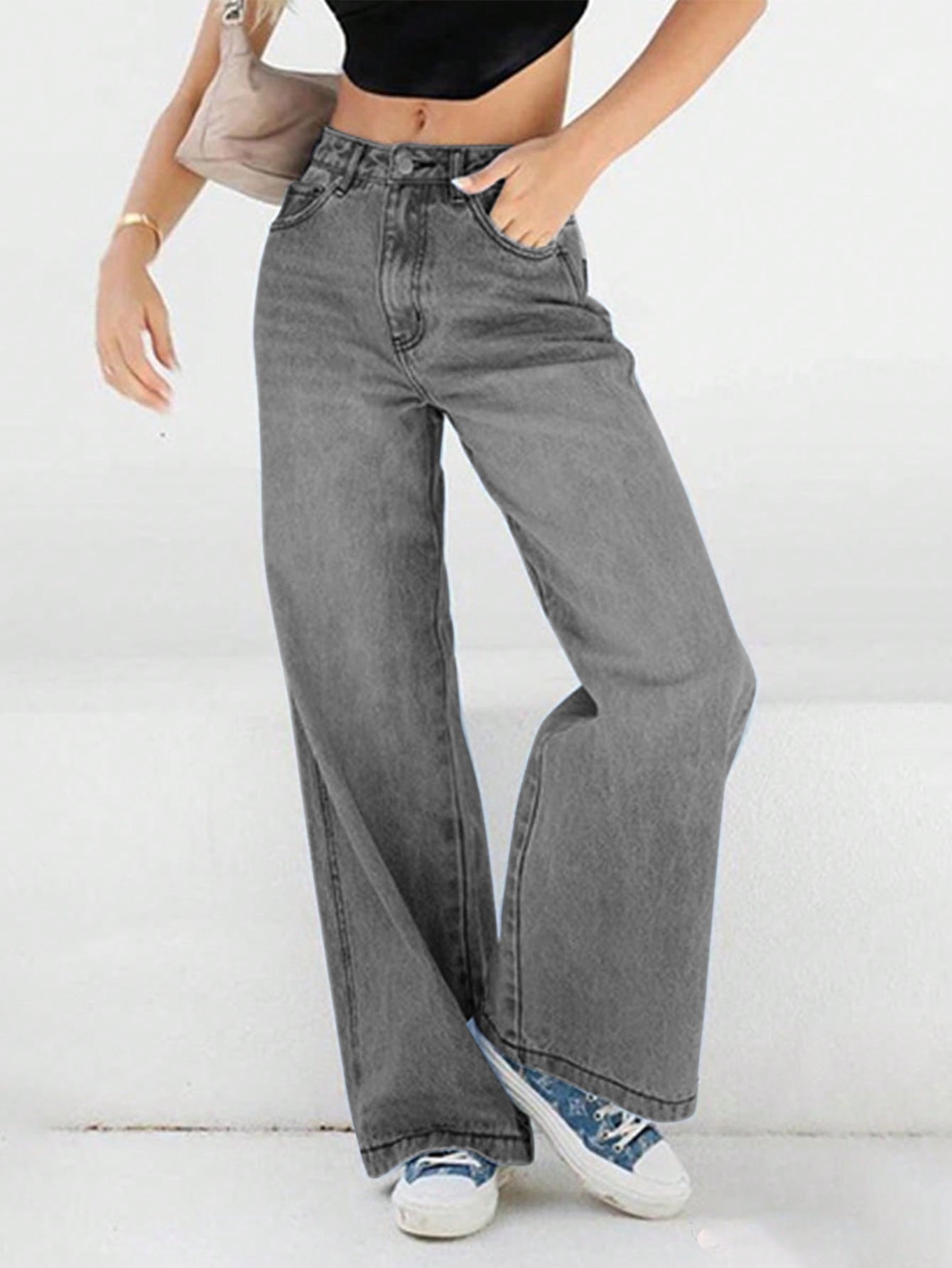 Damen Weit geschnittene Jeanshose im Vintage-Stil Stalluxe