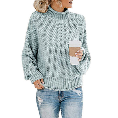 Damen Grobstrickpullover mit hohem Kragen Stalluxe
