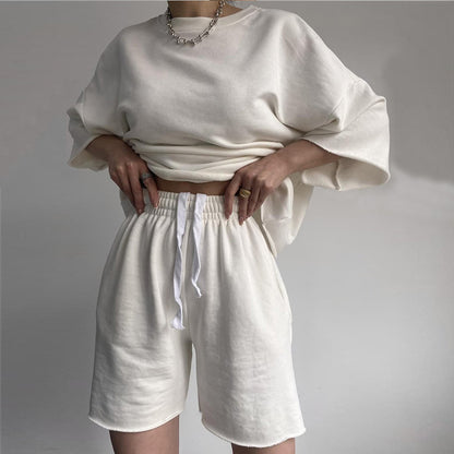 Damen lässiges Oversize Freizeit-Set mit weitem Schnitt und elastischem Bund Stalluxe