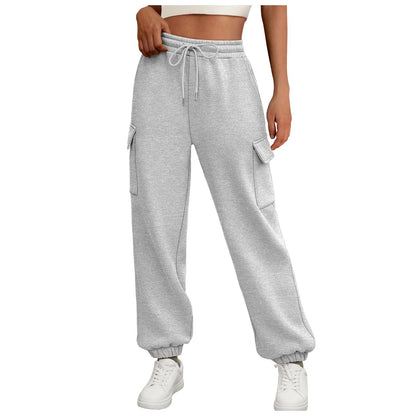Damen Cargo-Hose mit Gummibund und seitlichen Taschen Stalluxe