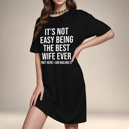 Damen T-Shirt Kleid mit motivierendem Schriftzug Stalluxe