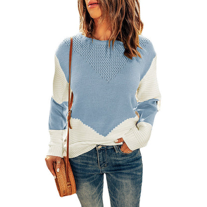 Damen Strickpullover mit modernem Farbblock und strukturiertem Design Stalluxe