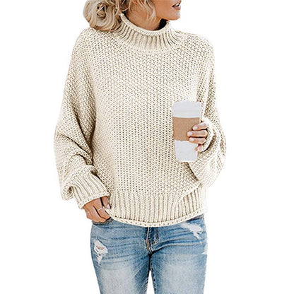 Damen Gemütlicher Pullover mit hohem Kragen und strukturierter Maschenoptik Stalluxe