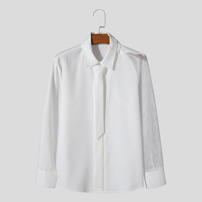 Damen Langarm Bluse mit transparenten Netzdetails Stalluxe