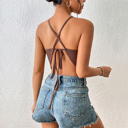Damen Crop Top mit Schlitz und Raffung Stalluxe