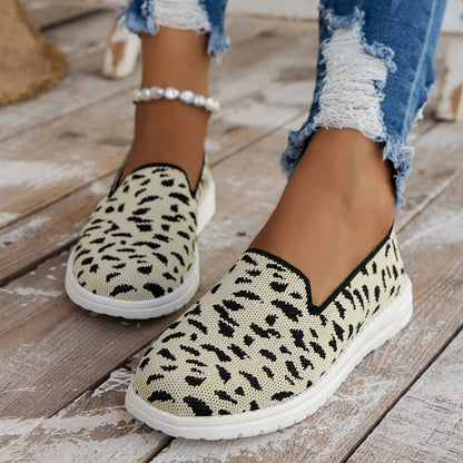 Damen Komfortable Slip-On Sneakers mit Leoprint Stalluxe