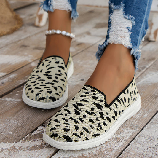 Damen Komfortable Slip-On Sneakers mit Leoprint Stalluxe