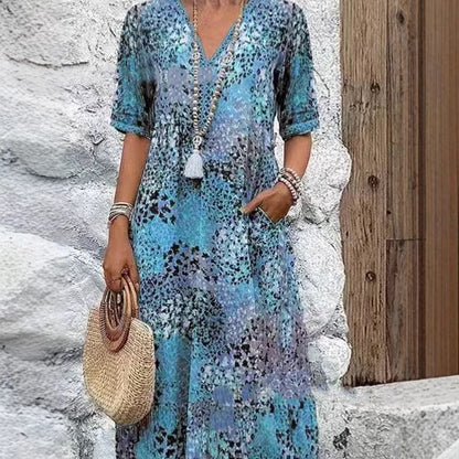 Damen Maxikleid mit ansprechendem floralem Design und praktischen Taschen Stalluxe