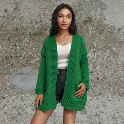 Damen strickjacke im lässigen Oversized-Stil Stalluxe Grün