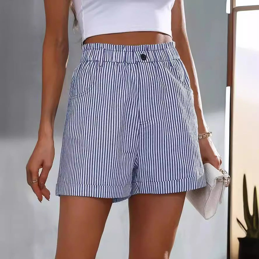 Damen elegante Streifen-Shorts Stalluxe