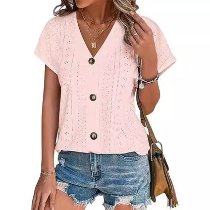 Damen genähte Bluse mit Knopfleiste Stalluxe