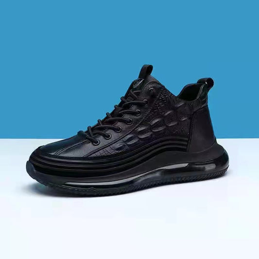 Damen Hohe Sneakers aus strukturiertem Leder mit rutschfester Sohle Stalluxe