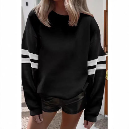 Damen Sportlicher Oversized Pullover mit Streifenakzenten und lässigem Schnitt Stalluxe