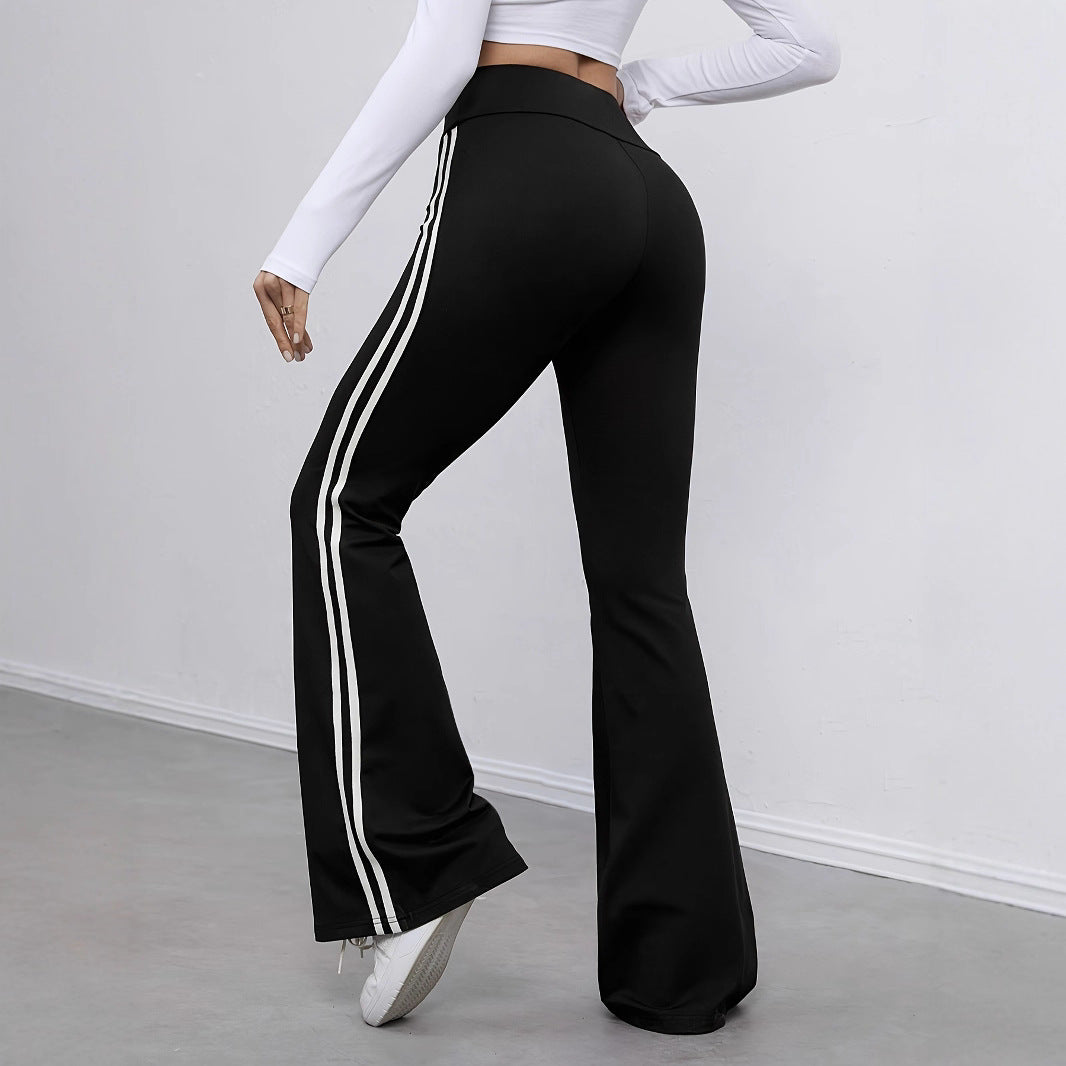 Damen weite Sportleggings mit seitlichen Streifen Stalluxe